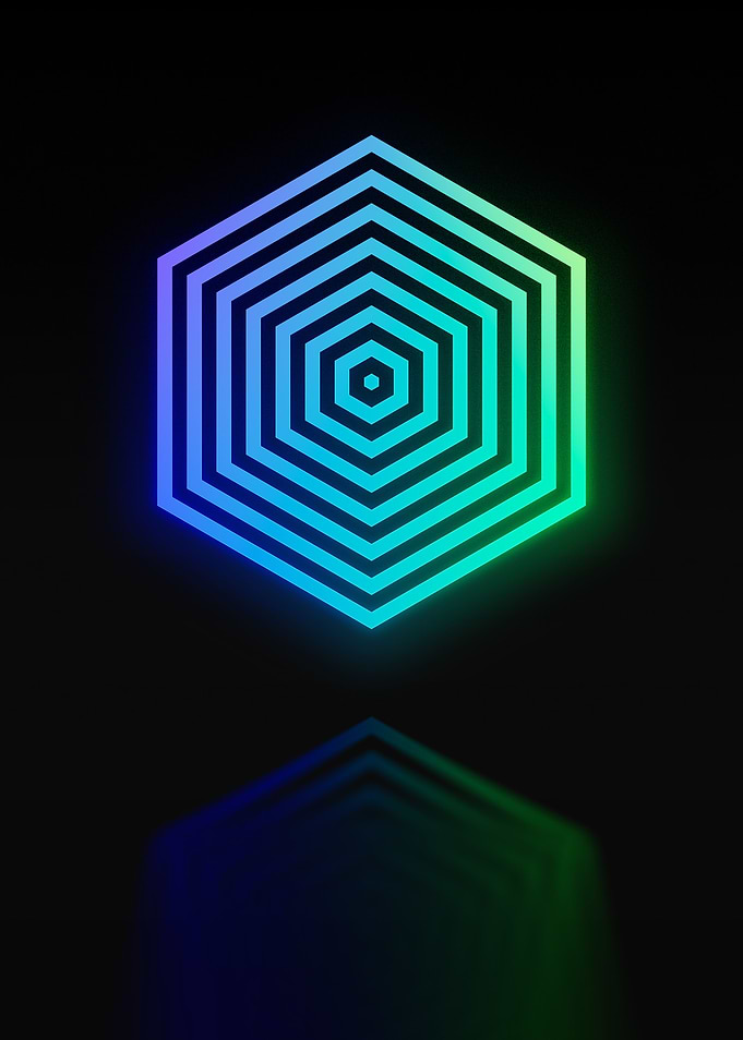 Neon Geometric Glyph Rune