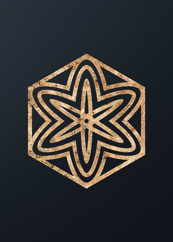 Gold Geometric Glyph Signs