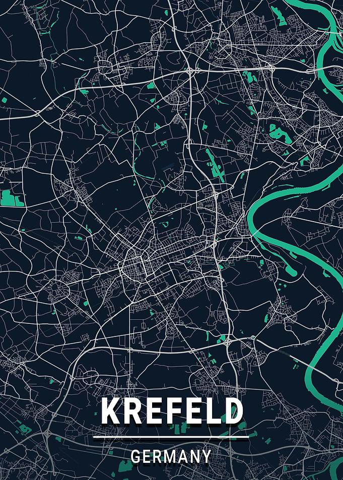 Krefeld City Map Germany