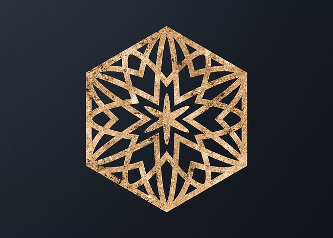 Gold Geometric Glyph Signs