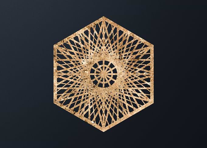Gold Geometric Glyph Signs