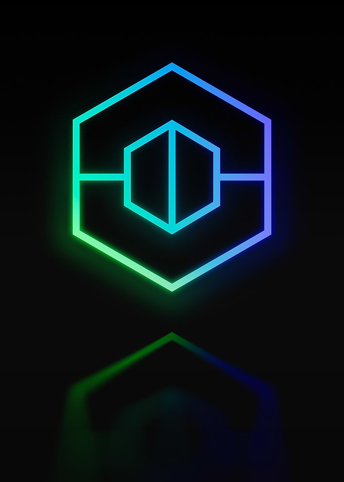 Neon Geometric Glyph Sign