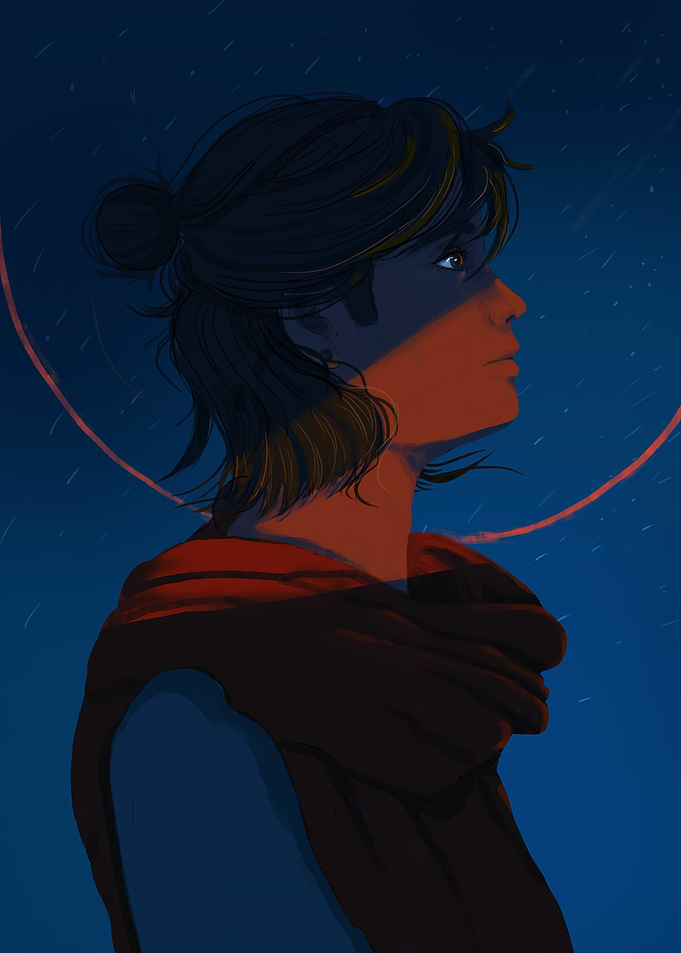 Night sky boy