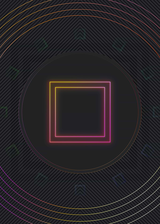 Neon Geometric Glyph Sign