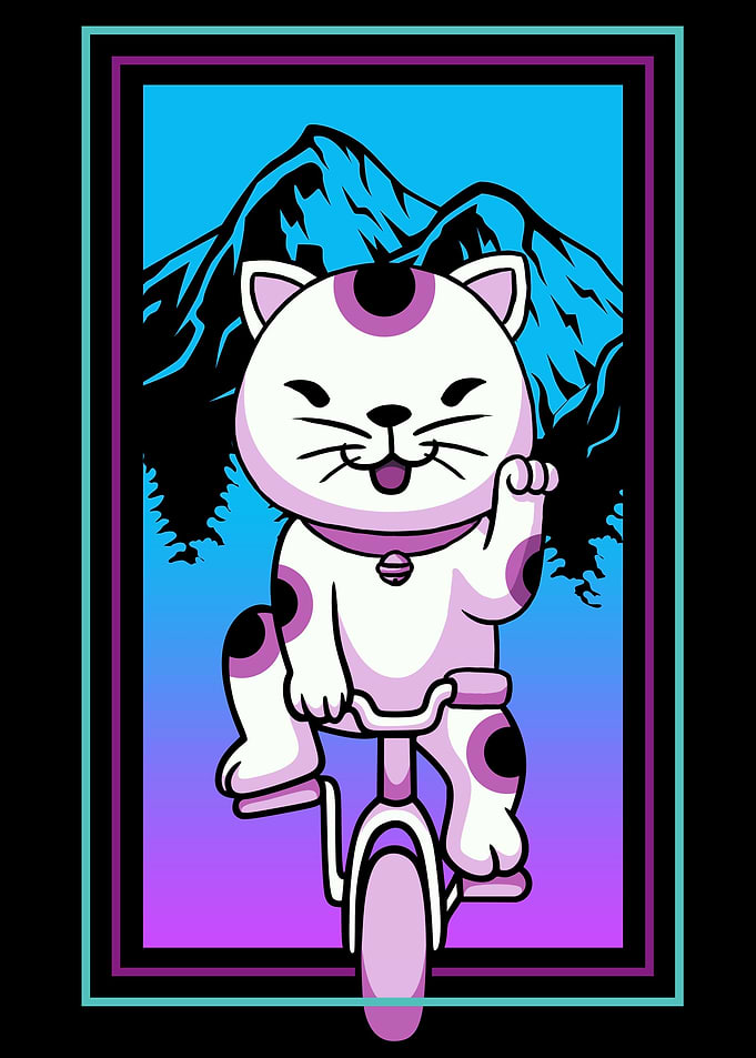Kawaii Cat Biker