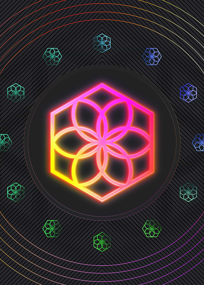 Neon Geometric Glyph Sign