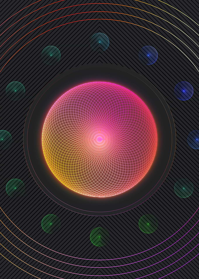 Neon Geometric Glyph Sign