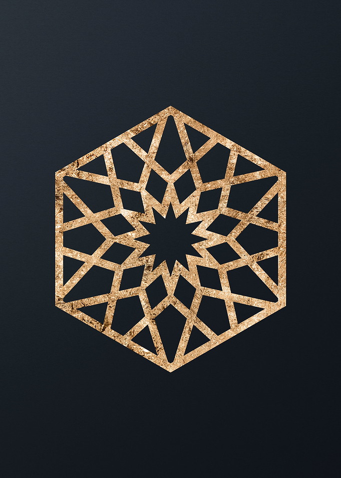 Gold Geometric Glyph Sign