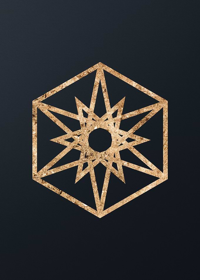 Gold Geometric Glyph Sign