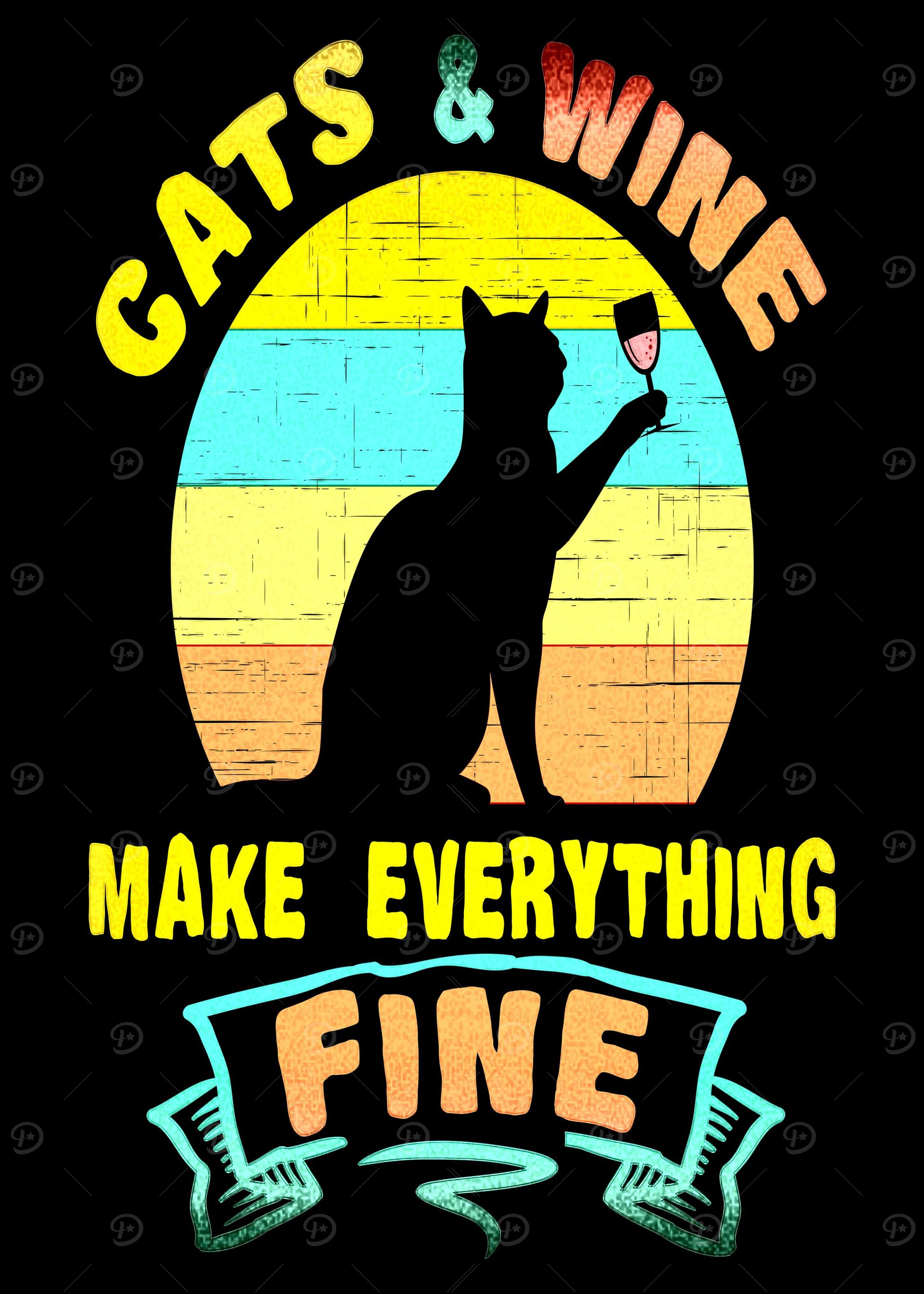 Cats funny cat wine red