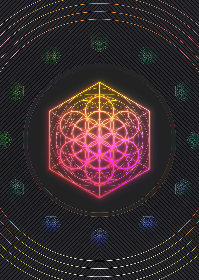 Neon Glyphs Mandalas Runes