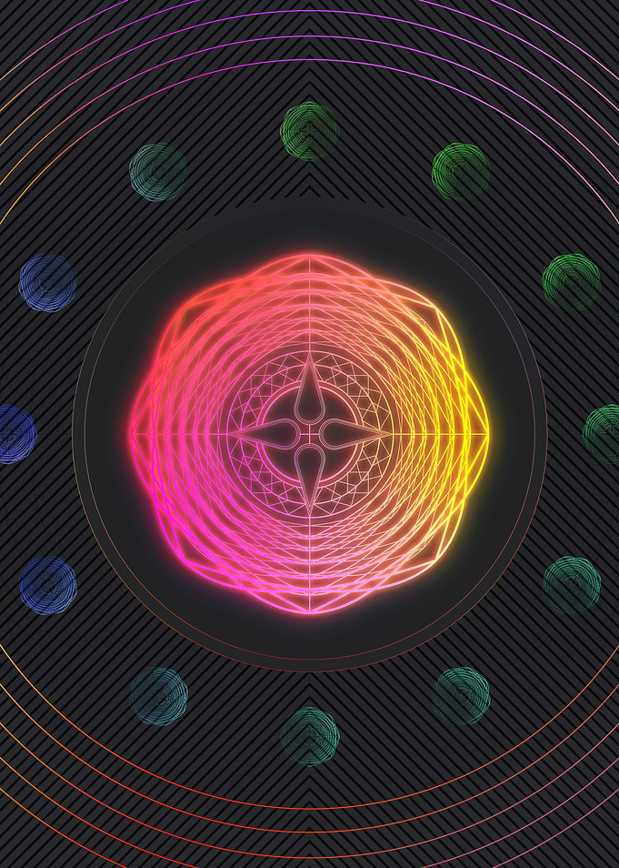 Neon Glyphs Mandalas Runes