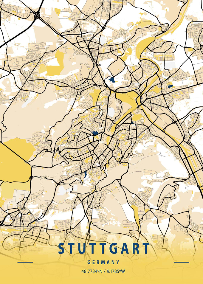 Stuttgart City Map Germany