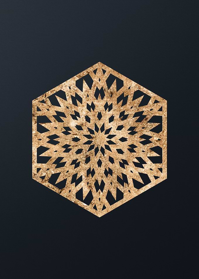 Gold Geometric Glyph Sign