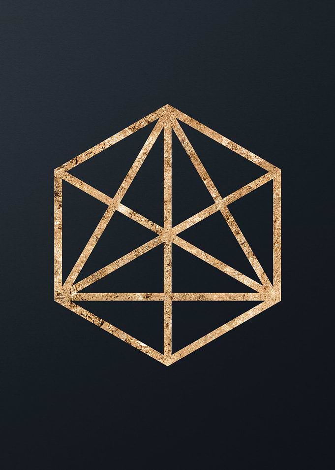 Gold Geometric Glyph Sign