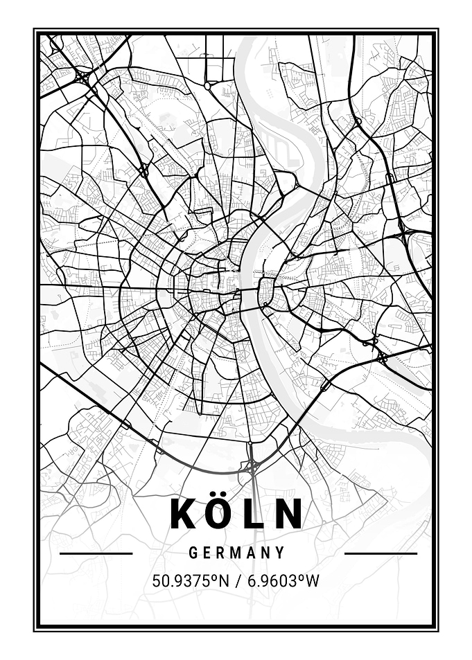 Koeln City Map Germany