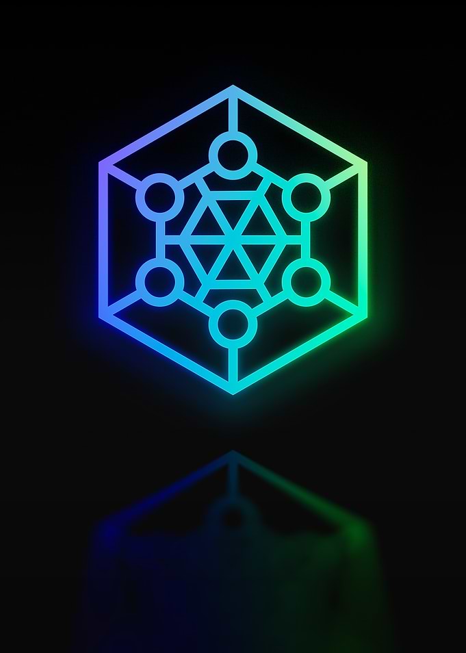 Neon Geometric Glyph Sign