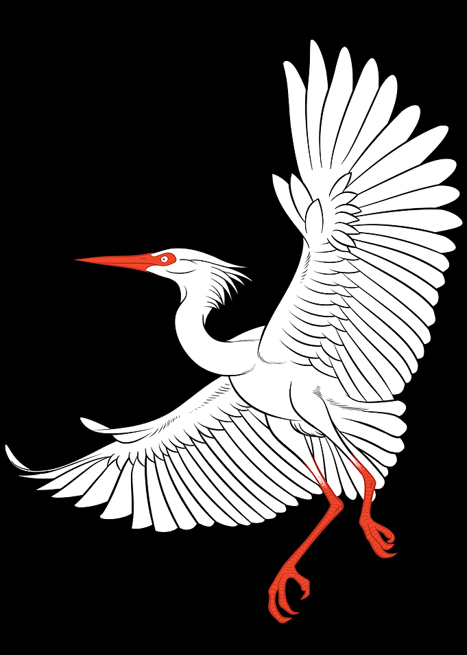 Graceful Crane flying