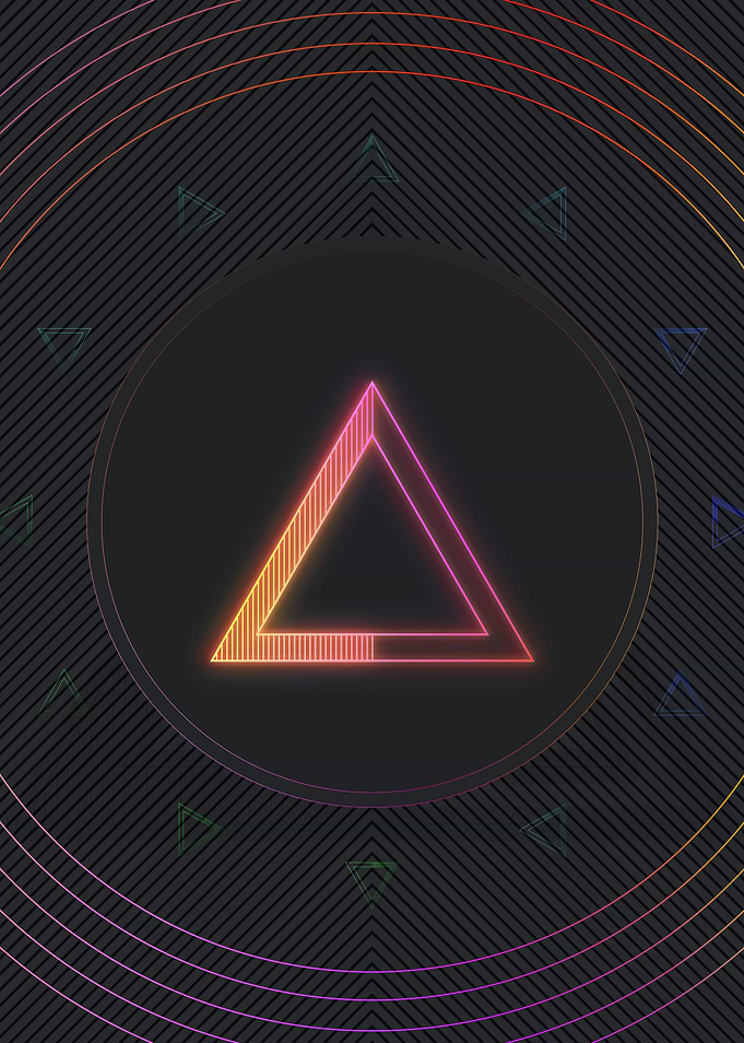 Neon Geometric Glyph Sign