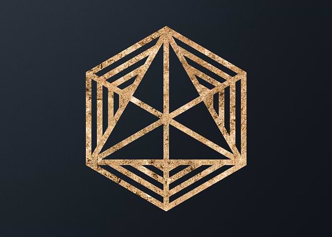 Gold Geometric Glyph Signs