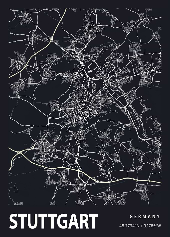 Stuttgart City Map Germany