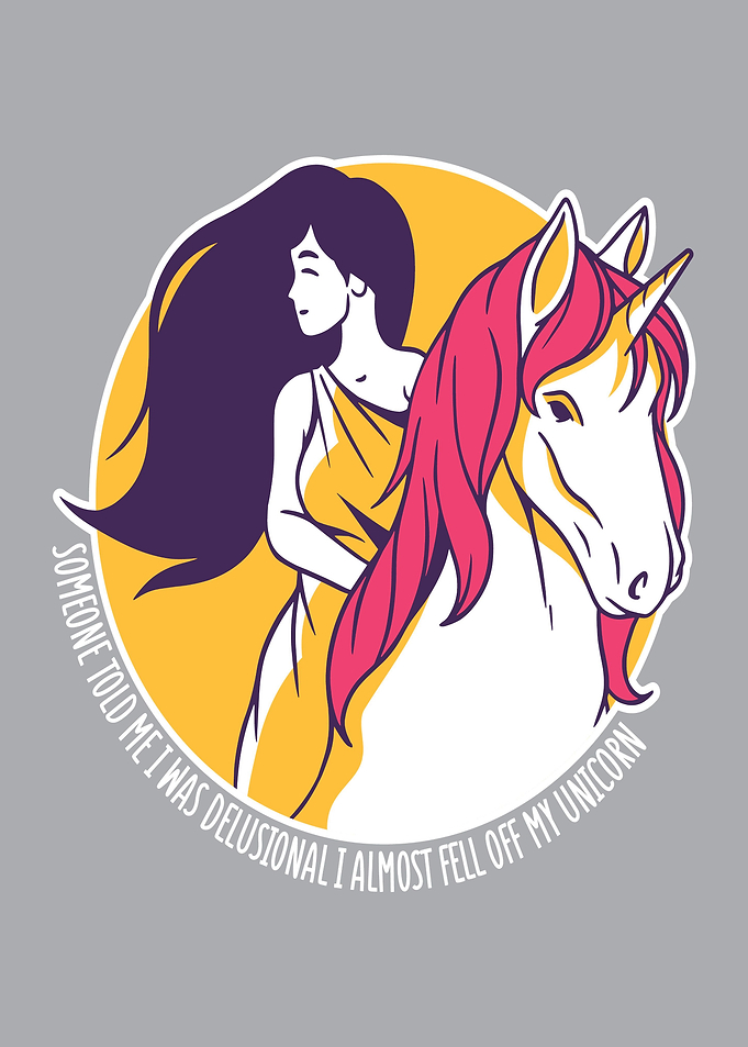 Unicorn cute riding horse