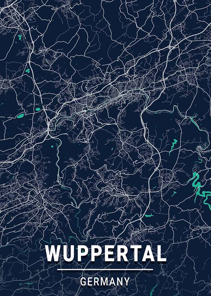 Wuppertal City Map Germany
