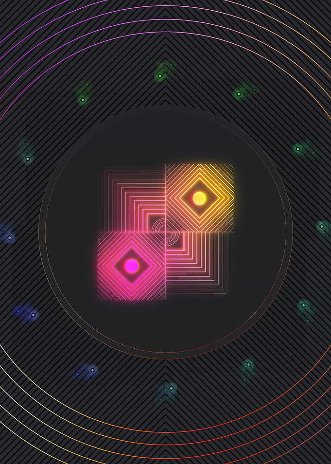 Neon Geometric Glyph Runes
