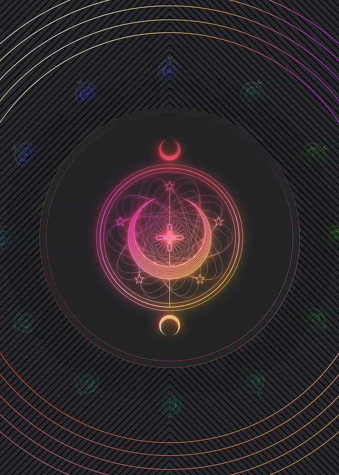 Neon Geometric Glyph Runes