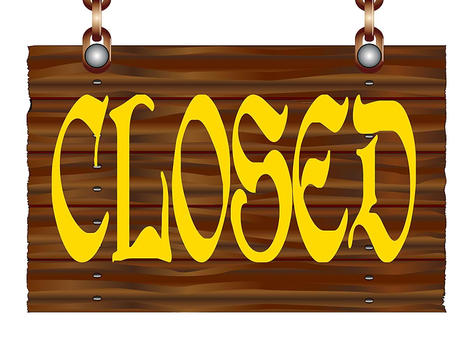 Hanging Wooden Closed Sign