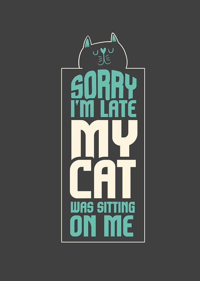 Sorry Im Late My Cat Was