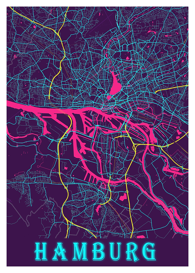 Hamburg City Map Germany