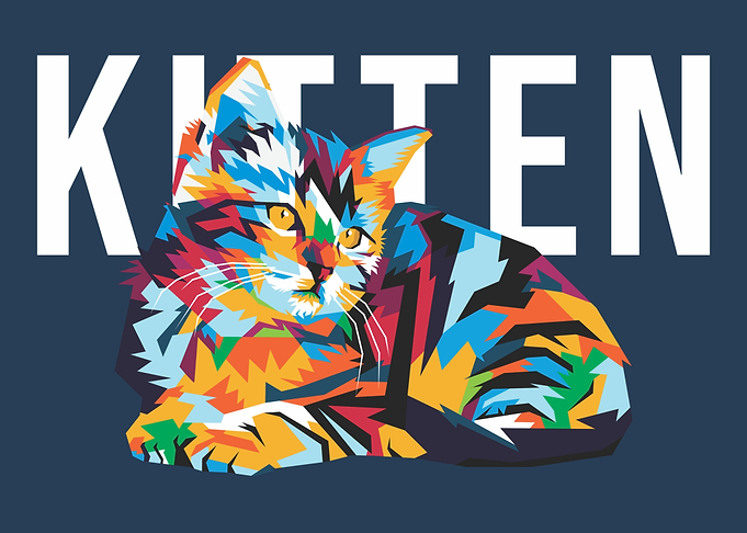kitten pop art style