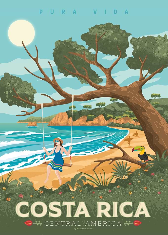 Costa Rica Travel Poster