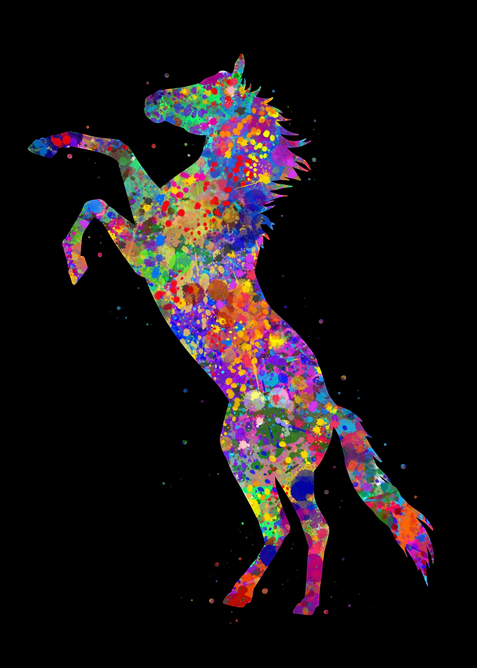 Horse watercolor art