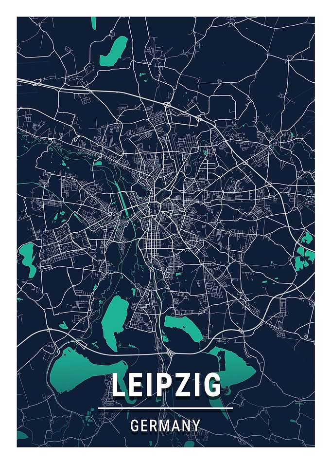 Leipzig City Map Germany