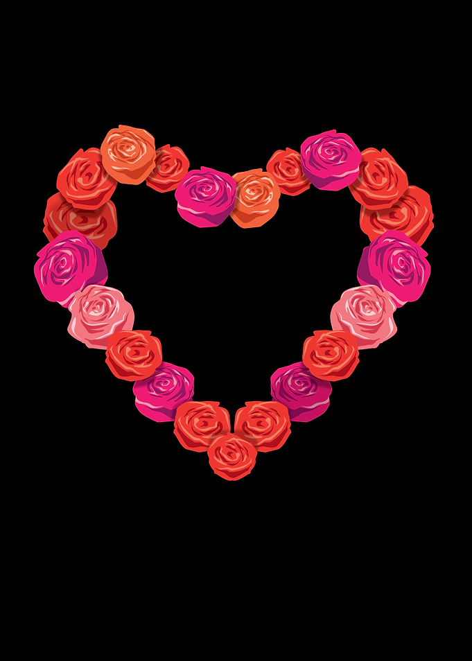 Big heart made of roses