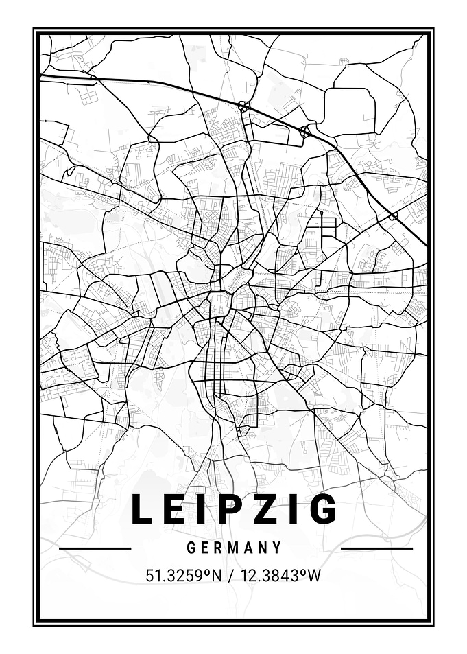 Leipzig City Map Germany