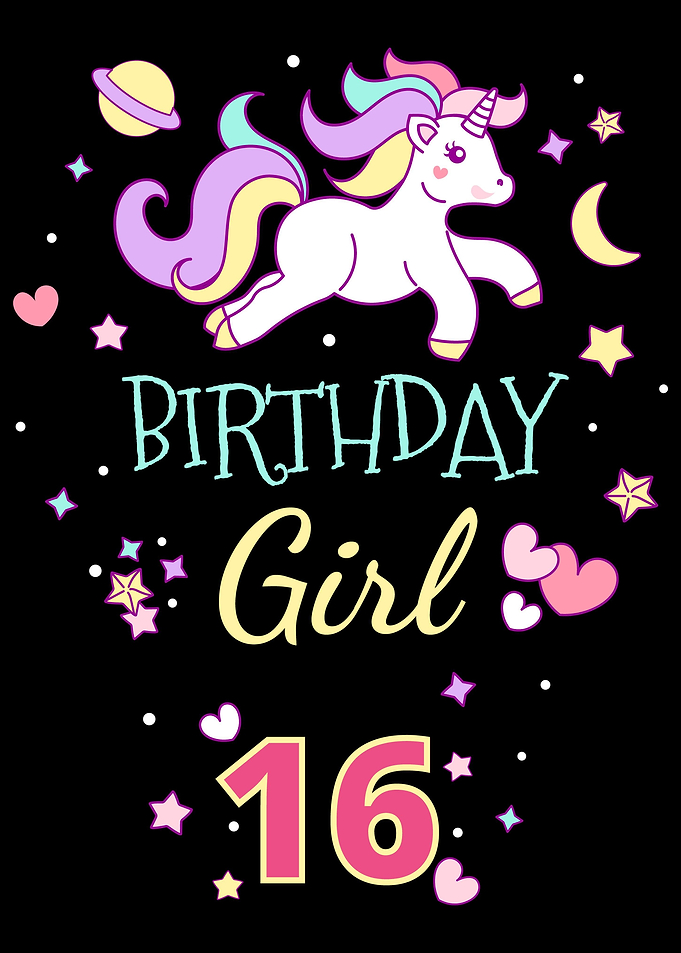 16th Birthday Unicorn Girl