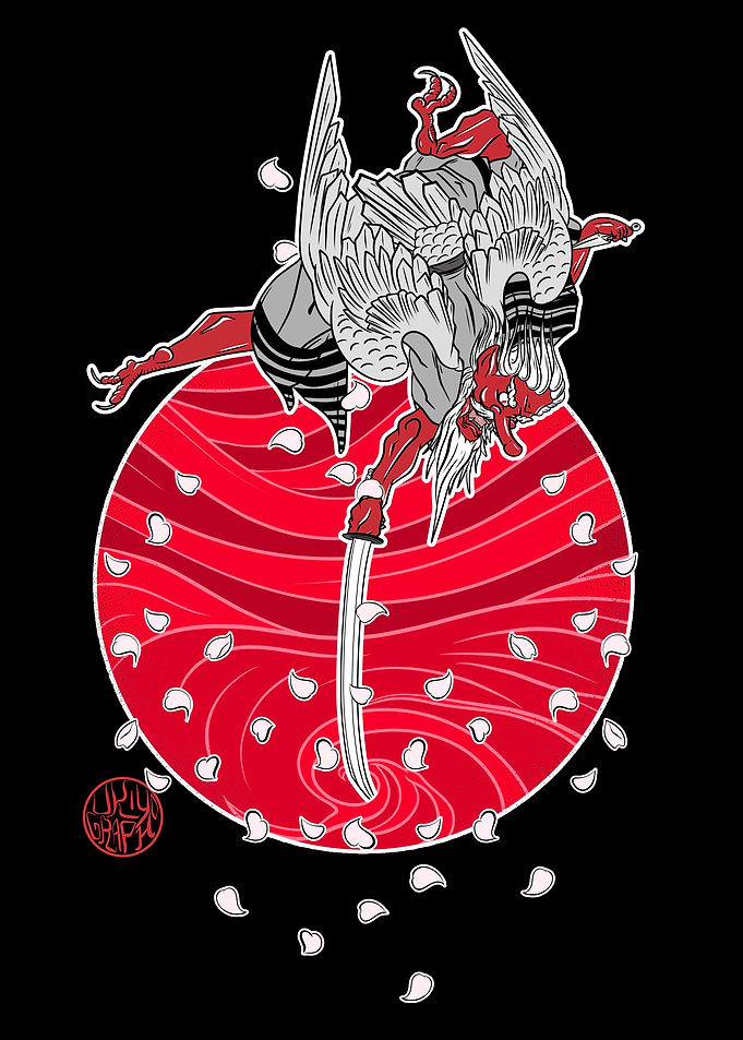 Tengu and sword in the typ