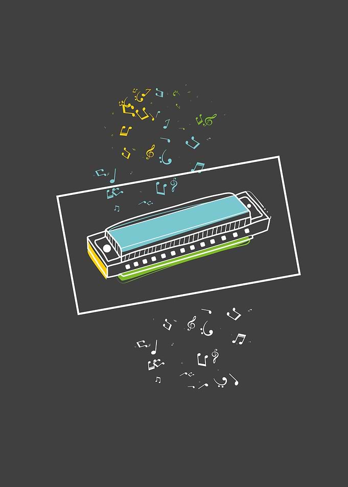 Retro Vintage Harmonica