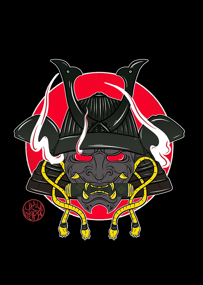 Hannya and samurai helmet
