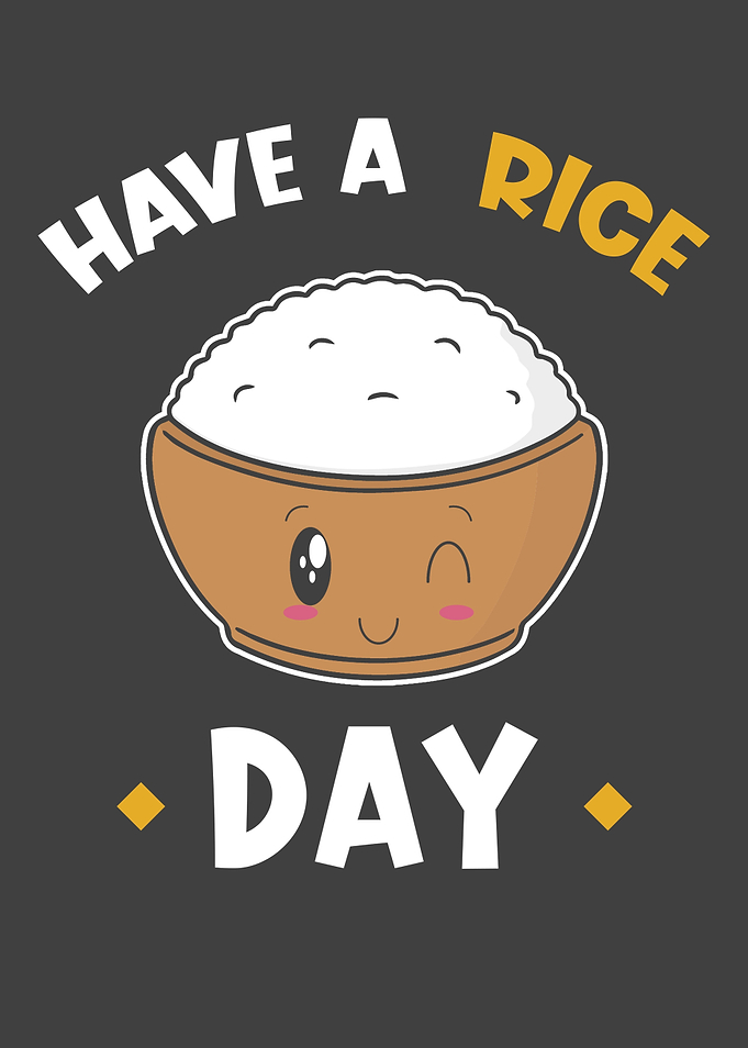Kawaii Rice Funny Pun Rice