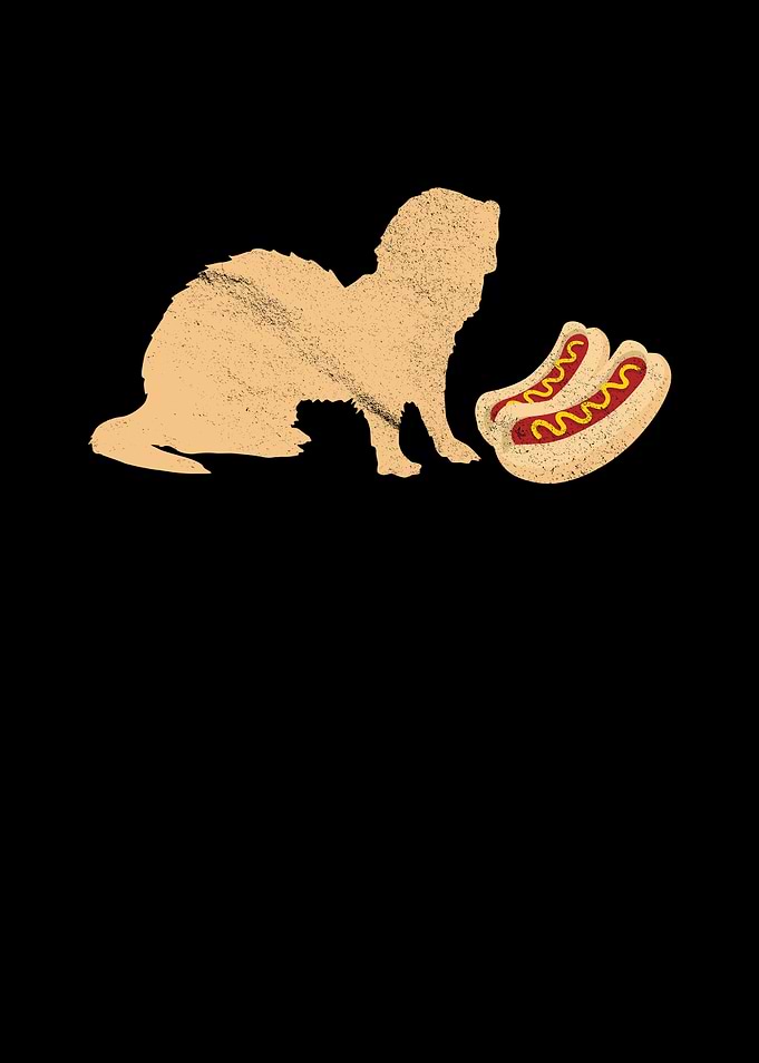Ferret with hot dogs