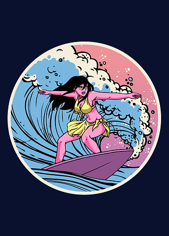 Surfer Anime Girl