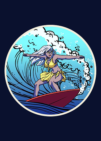 Surfer Anime Girl