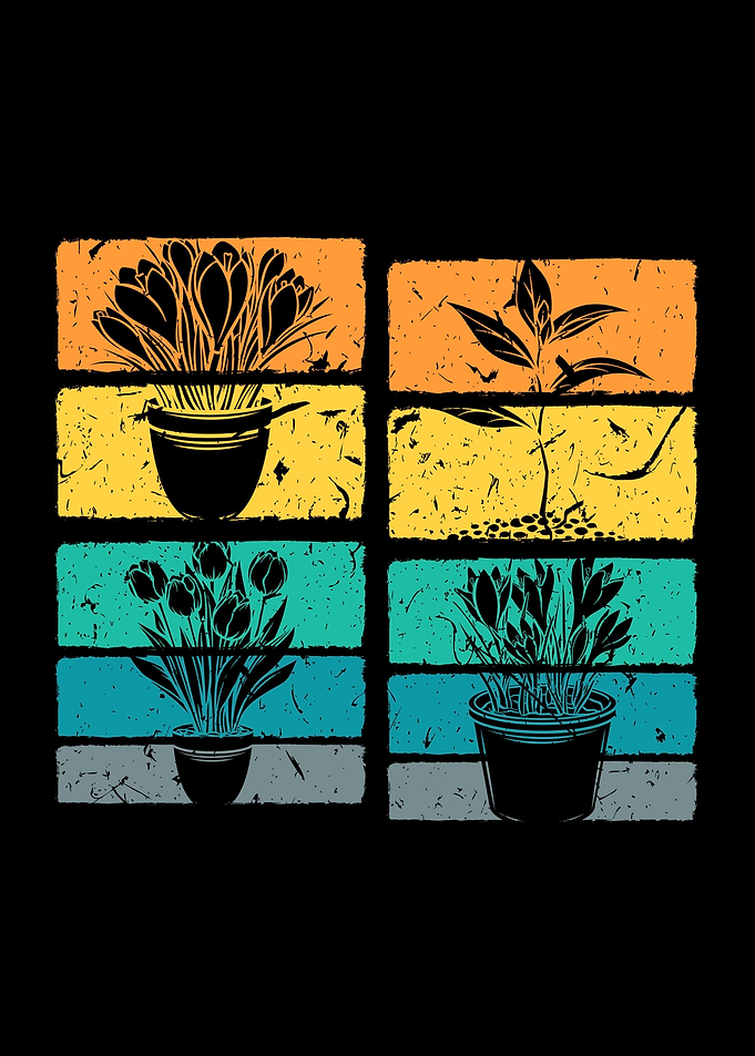 Garden Flowers Retro