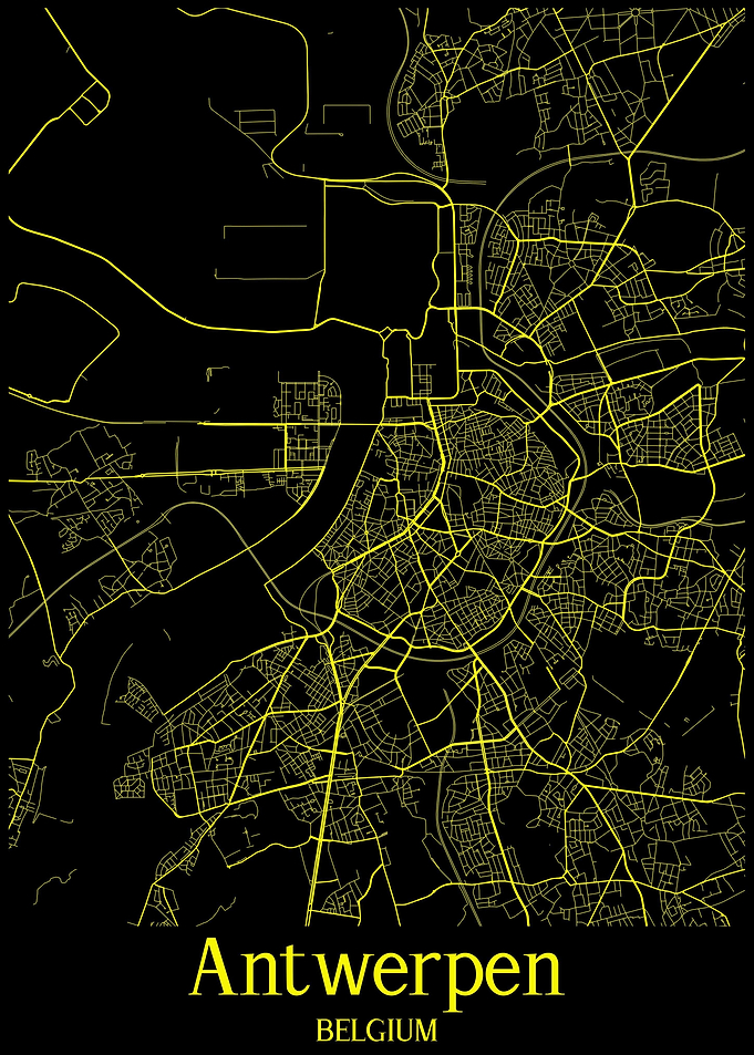 Antwerpen City Map Belgium
