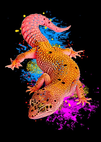 Leopard Gecko Neon Print
