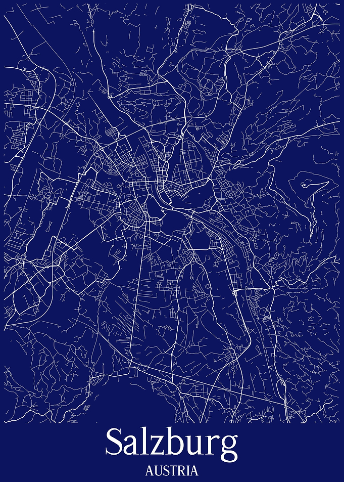Salzburg City Map Austria